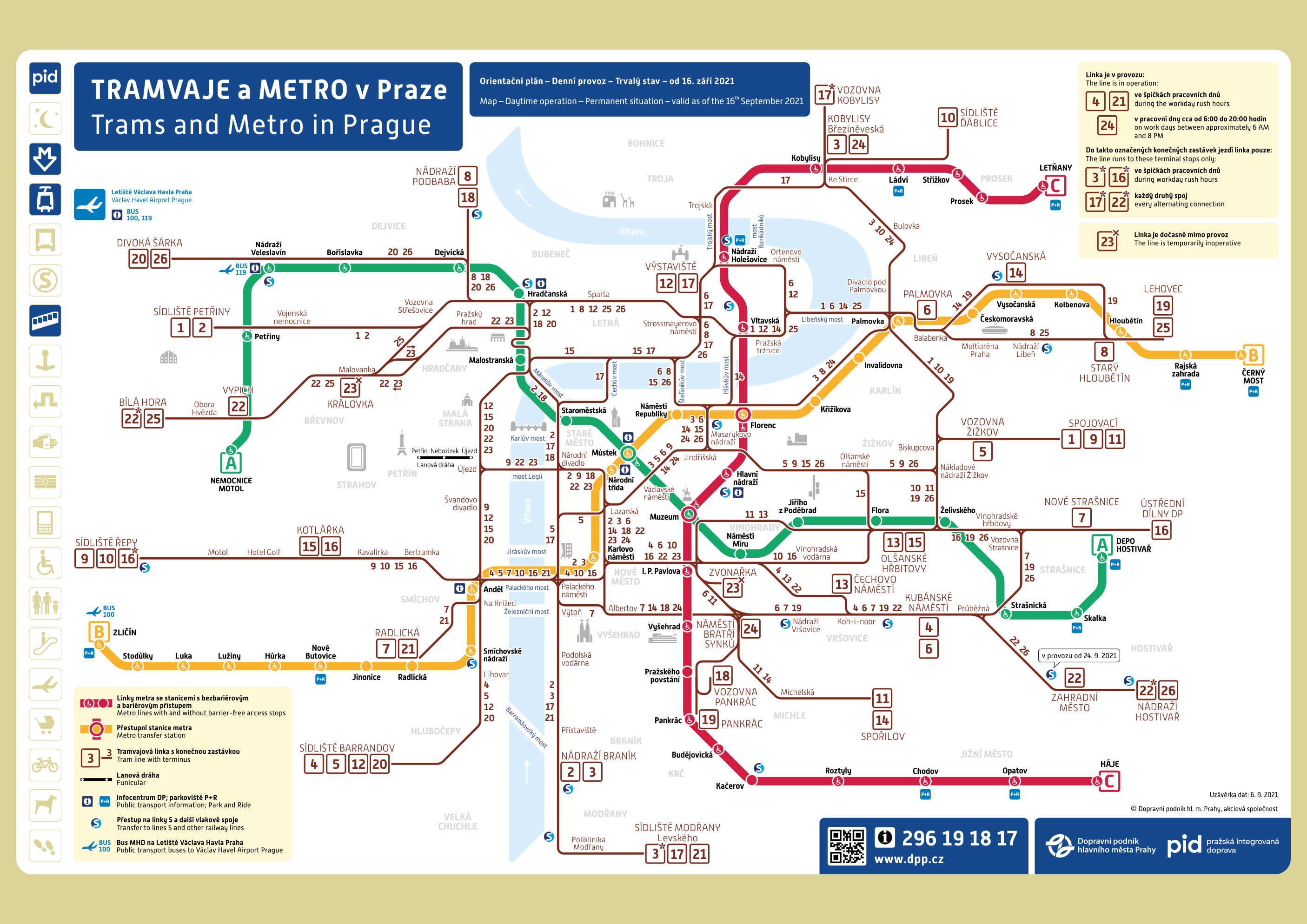 Maps and traffic scheme | Prague Public Transit Company, joint-stock company