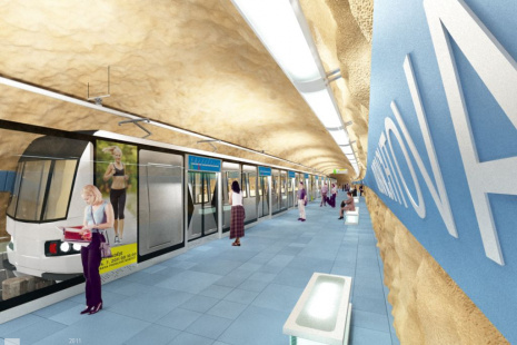 2011 - stanice Olbrachtova - nástupiště - varianta se stříkaným betonem
