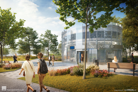 2022 - stanice Nové Dvory - výtahový vestibul