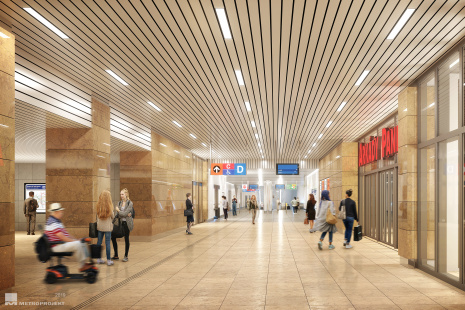 2019 - stanice Pankrác - výstup do vestibulu Arkády