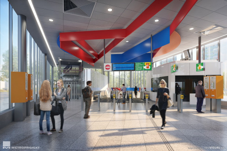 2022 - stanice Nové Dvory - jižní vestibul exteriér