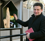 Svěcení sošky sv. Barbory. FOTO: DPP – Václav Holič