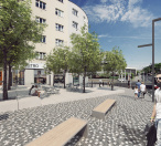 Vizualizace Olšanského náměstí. Autor: edit architects.