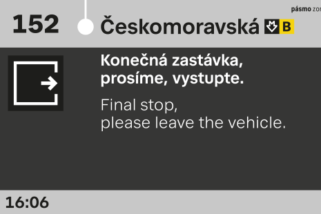 Náhled LCD obrazovky – konečná zastávka